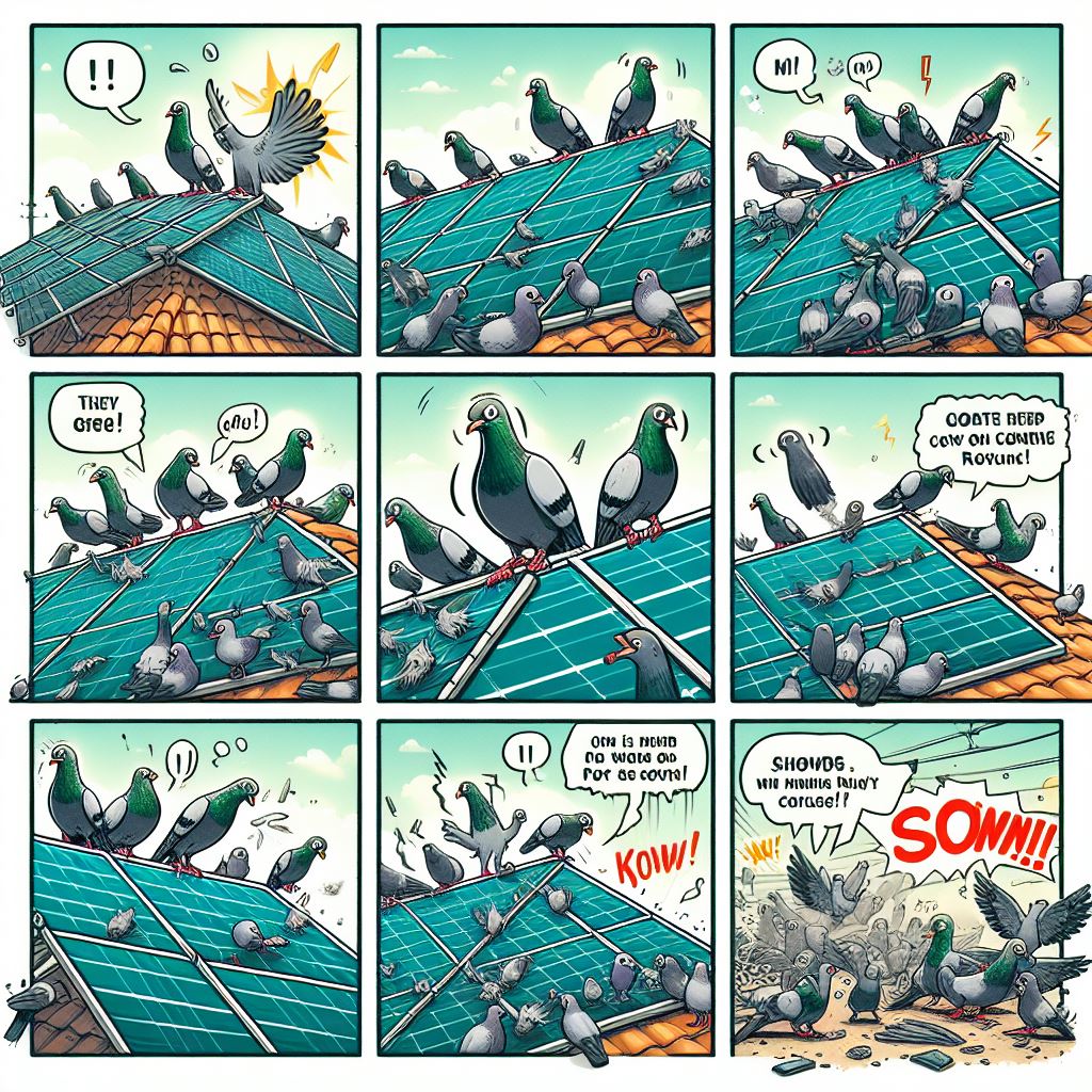 Pigeon Problems Under Solar Panels