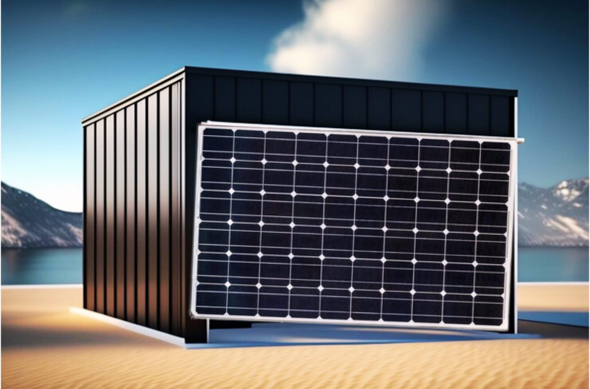 Solar Panels on Shipping Container