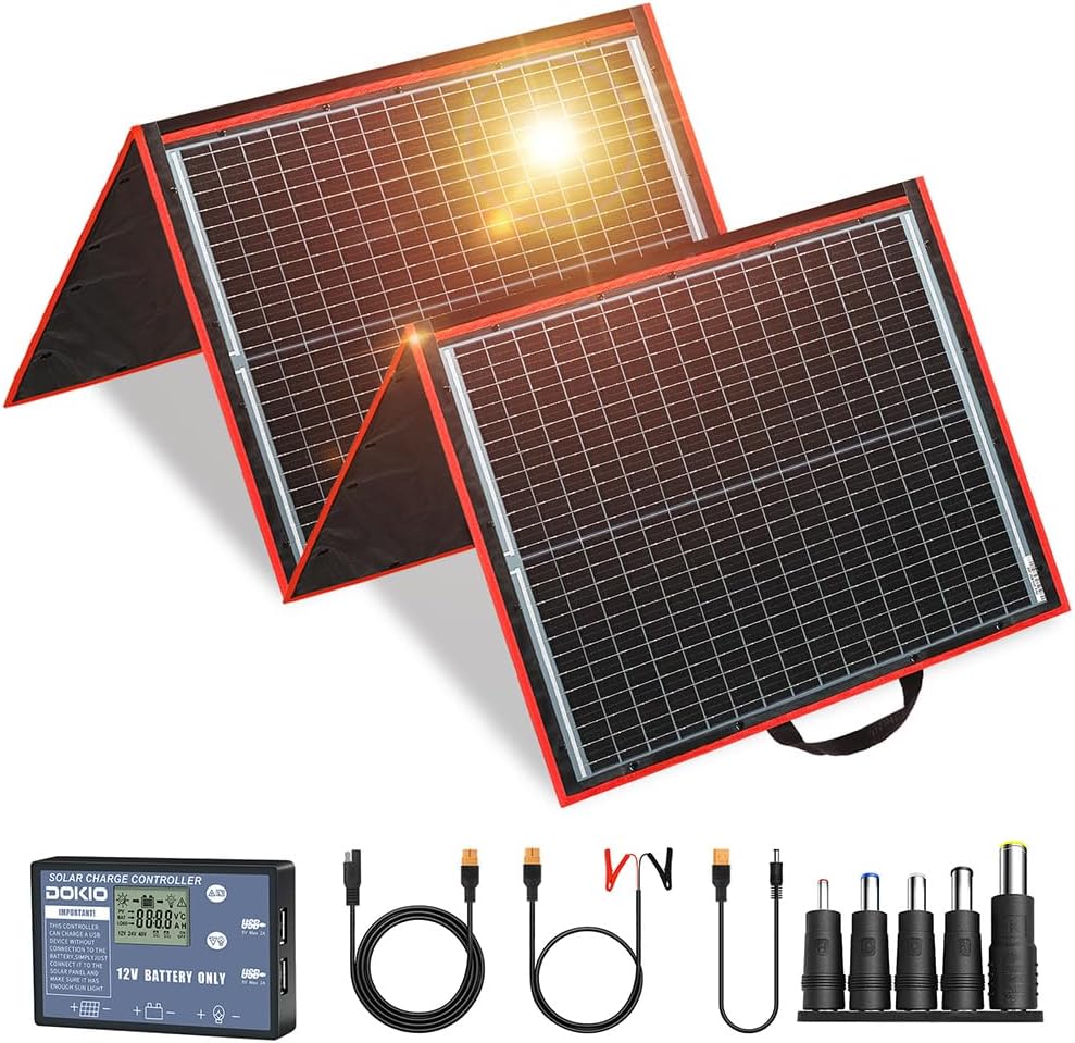 DOKIO 160W 18V Portable Solar Panel Kit