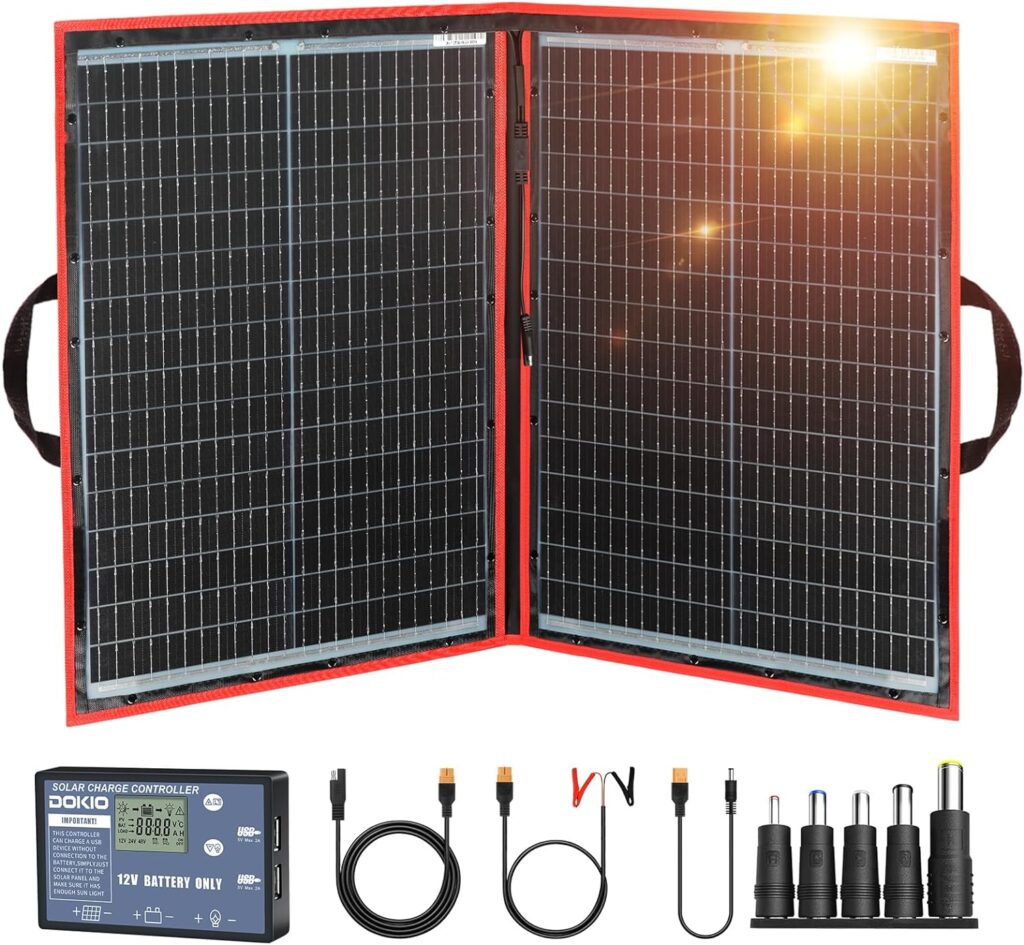 
DOKIO 110w 18v Portable Foldable Solar Panel Kit