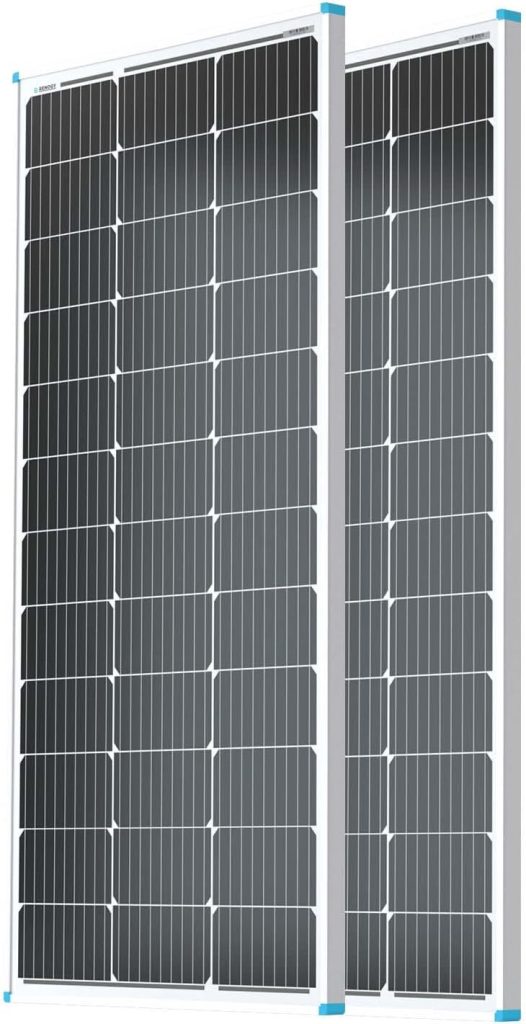 Renogy 2PCS Solar Panels 100 Watt 12 Volt, High-Efficiency Monocrystalline PV Module Power Charger for RV Marine Roofto