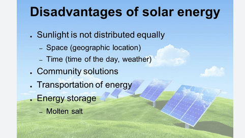 Disadvantages Of Solar Energy